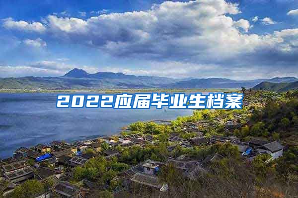 2022应届毕业生档案