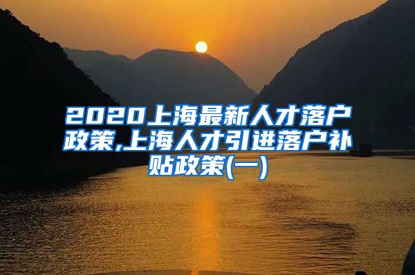 2020上海最新人才落户政策,上海人才引进落户补贴政策(一)