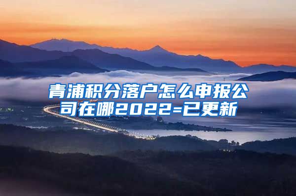 青浦积分落户怎么申报公司在哪2022=已更新