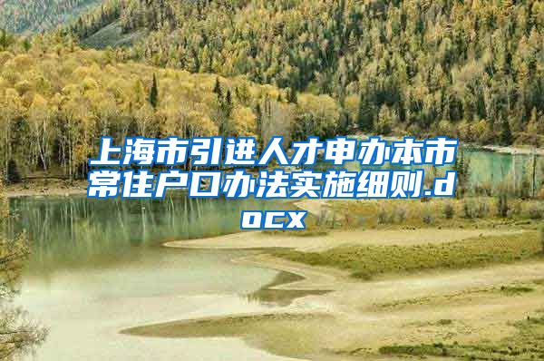 上海市引进人才申办本市常住户口办法实施细则.docx