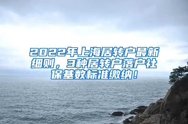 2022年上海居转户最新细则，3种居转户落户社保基数标准缴纳！