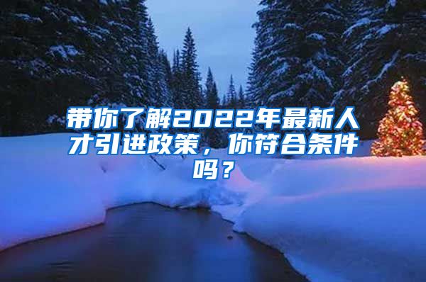 带你了解2022年最新人才引进政策，你符合条件吗？