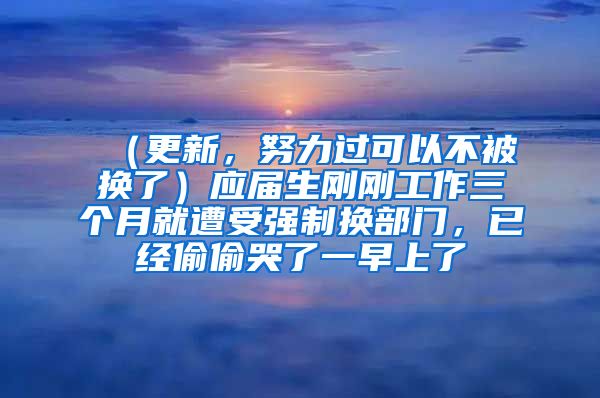 （更新，努力过可以不被换了）应届生刚刚工作三个月就遭受强制换部门，已经偷偷哭了一早上了