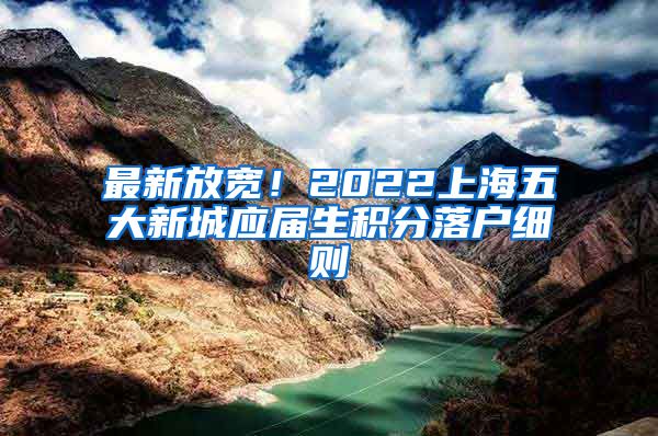 最新放宽！2022上海五大新城应届生积分落户细则