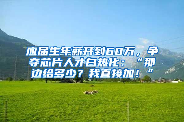 应届生年薪开到60万，争夺芯片人才白热化：“那边给多少？我直接加！”