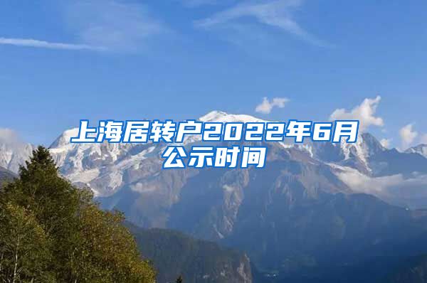 上海居转户2022年6月公示时间