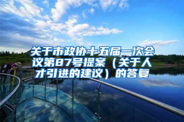 关于市政协十五届一次会议第87号提案（关于人才引进的建议）的答复