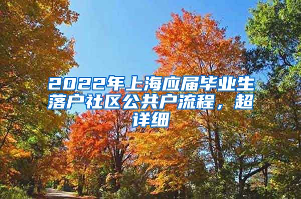 2022年上海应届毕业生落户社区公共户流程，超详细