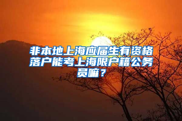 非本地上海应届生有资格落户能考上海限户籍公务员嘛？