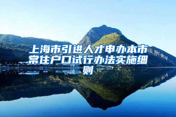 上海市引进人才申办本市常住户口试行办法实施细则