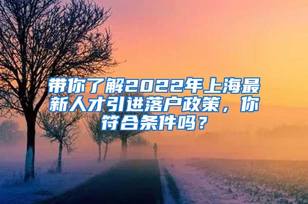 带你了解2022年上海最新人才引进落户政策，你符合条件吗？