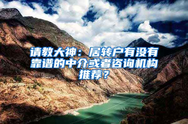 请教大神：居转户有没有靠谱的中介或者咨询机构推荐？