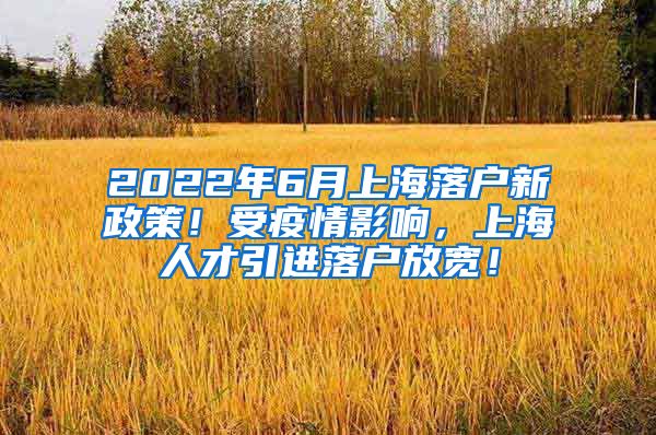 2022年6月上海落户新政策！受疫情影响，上海人才引进落户放宽！