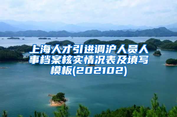 上海人才引进调沪人员人事档案核实情况表及填写模板(202102)