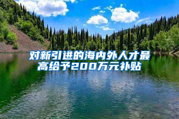 对新引进的海内外人才最高给予200万元补贴