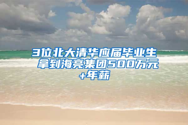 3位北大清华应届毕业生 拿到海亮集团500万元+年薪