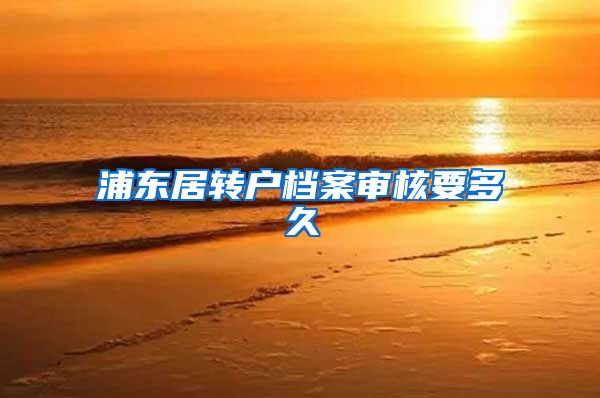 浦东居转户档案审核要多久