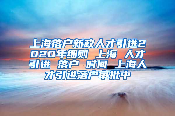 上海落户新政人才引进2020年细则 上海 人才引进 落户 时间 上海人才引进落户审批中