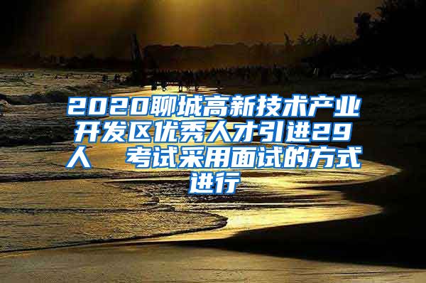 2020聊城高新技术产业开发区优秀人才引进29人  考试采用面试的方式进行