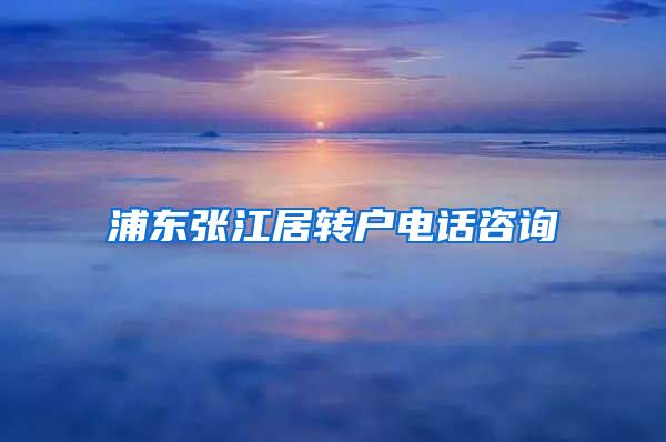 浦东张江居转户电话咨询