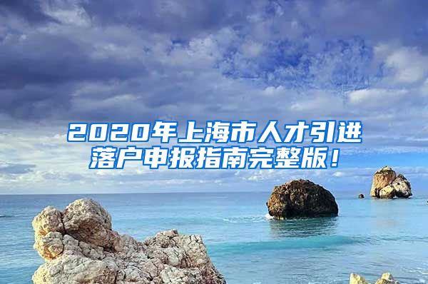 2020年上海市人才引进落户申报指南完整版！