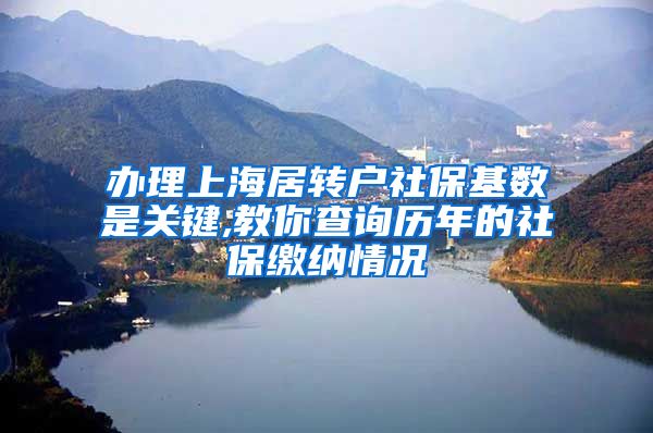 办理上海居转户社保基数是关键,教你查询历年的社保缴纳情况