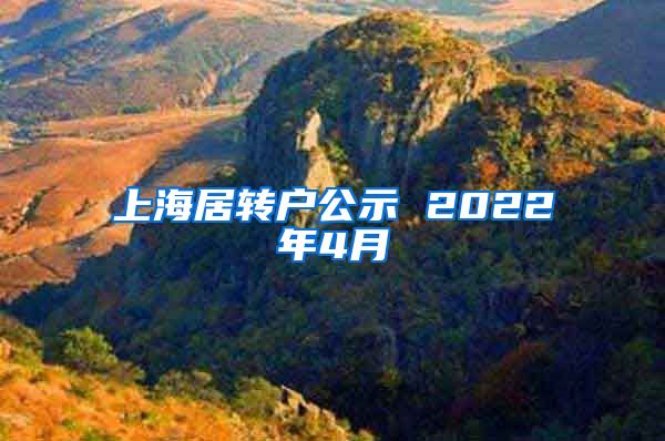 上海居转户公示 2022年4月