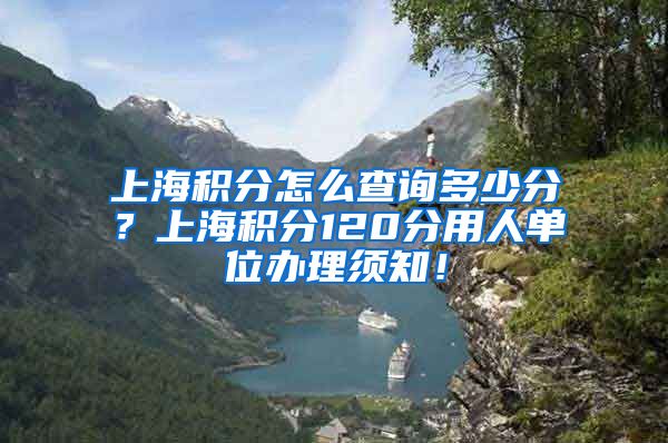 上海积分怎么查询多少分？上海积分120分用人单位办理须知！