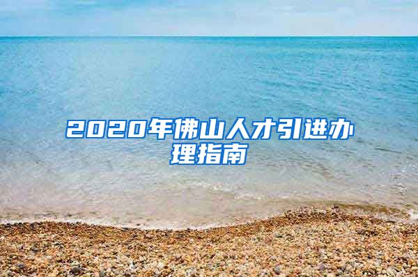 2020年佛山人才引进办理指南