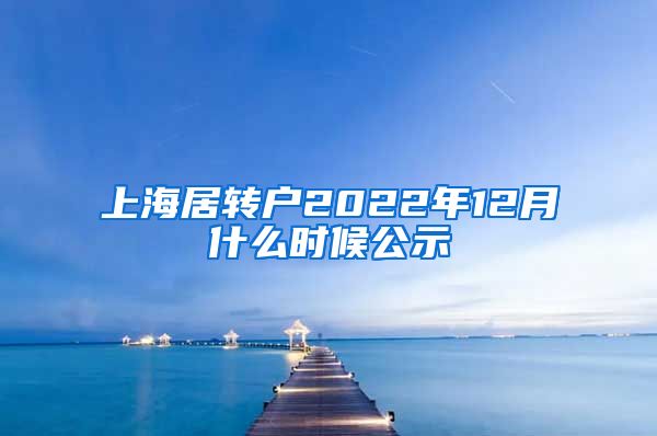 上海居转户2022年12月什么时候公示