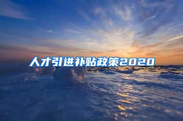 人才引进补贴政策2020