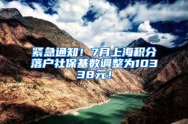 紧急通知！7月上海积分落户社保基数调整为10338元！