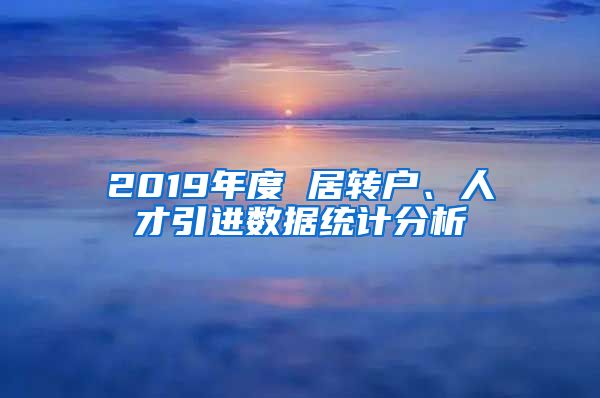 2019年度 居转户、人才引进数据统计分析