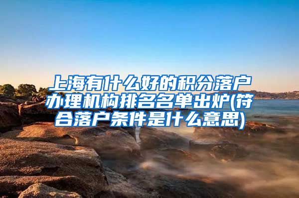 上海有什么好的积分落户办理机构排名名单出炉(符合落户条件是什么意思)