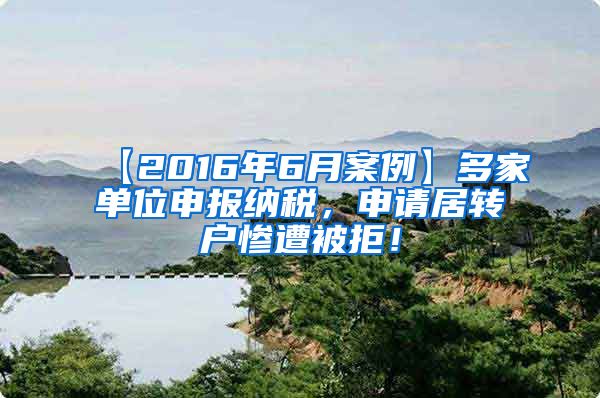 【2016年6月案例】多家单位申报纳税，申请居转户惨遭被拒！