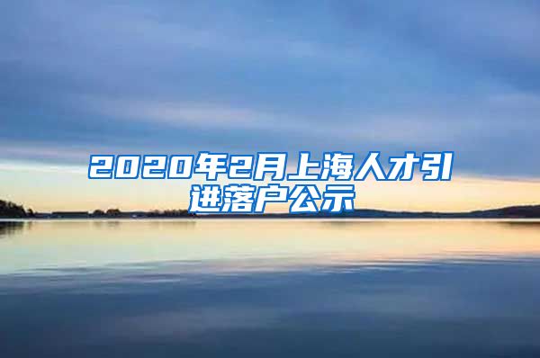 2020年2月上海人才引进落户公示