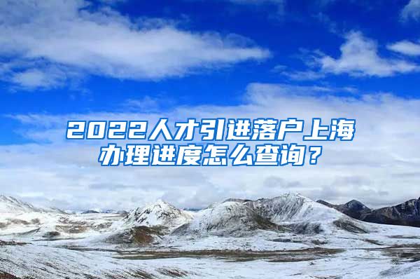 2022人才引进落户上海办理进度怎么查询？