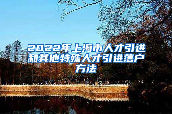 2022年上海市人才引进和其他特殊人才引进落户方法