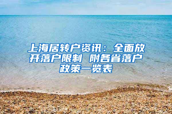 上海居转户资讯：全面放开落户限制 附各省落户政策一览表