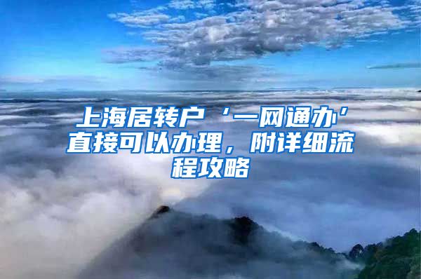 上海居转户‘一网通办’直接可以办理，附详细流程攻略