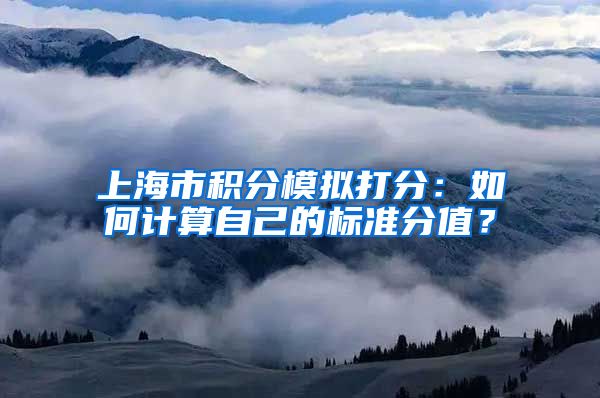 上海市积分模拟打分：如何计算自己的标准分值？