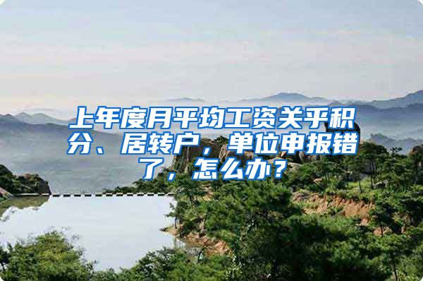 上年度月平均工资关乎积分、居转户，单位申报错了，怎么办？