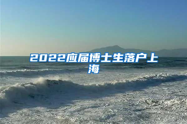 2022应届博士生落户上海