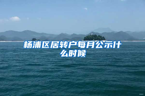 杨浦区居转户每月公示什么时候