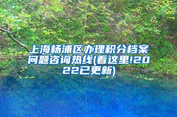 上海杨浦区办理积分档案问题咨询热线(看这里!2022已更新)