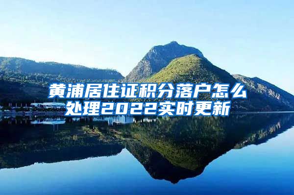 黄浦居住证积分落户怎么处理2022实时更新