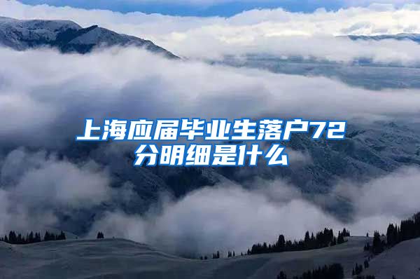 上海应届毕业生落户72分明细是什么