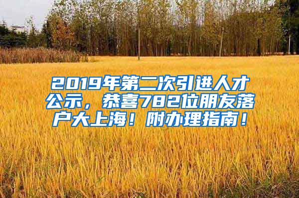 2019年第二次引进人才公示，恭喜782位朋友落户大上海！附办理指南！