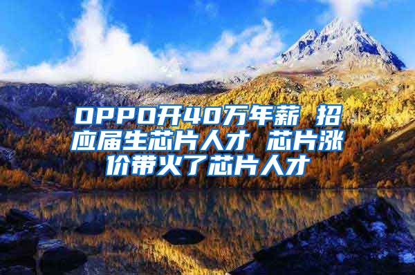 OPPO开40万年薪 招应届生芯片人才 芯片涨价带火了芯片人才