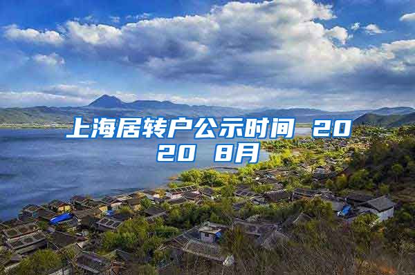 上海居转户公示时间 2020 8月